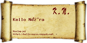 Kello Nóra névjegykártya